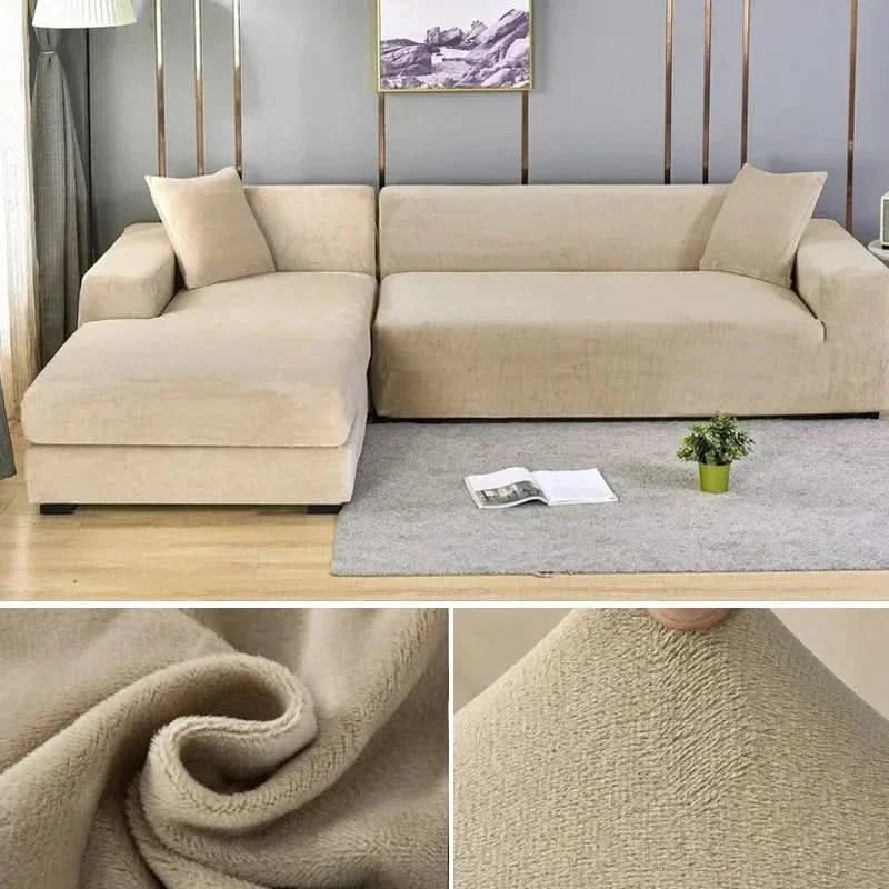 Elastische velours bankhoes met antislip