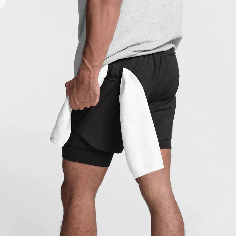 Dubbelgelaagde Compressieshorts voor Heren