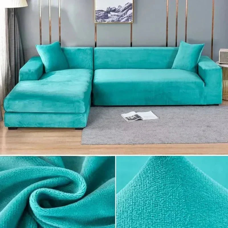 Elastische velours bankhoes met antislip