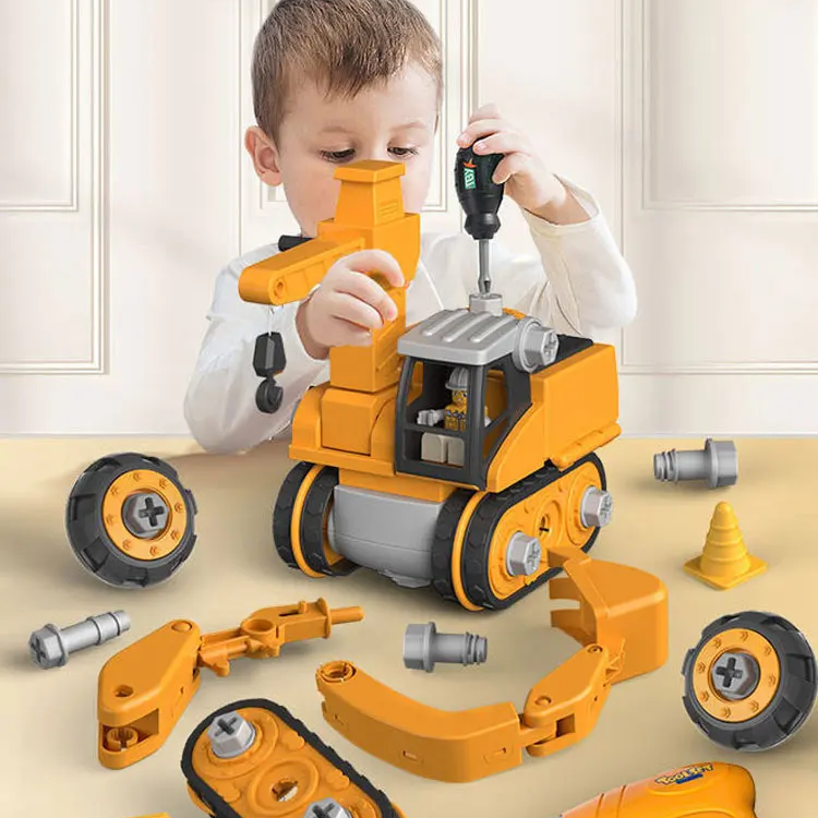 Speelgoedgereedschapsset van kunststof met boormachine