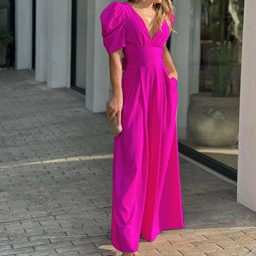 Elegante Chiffon Jumpsuit met Strikdetail