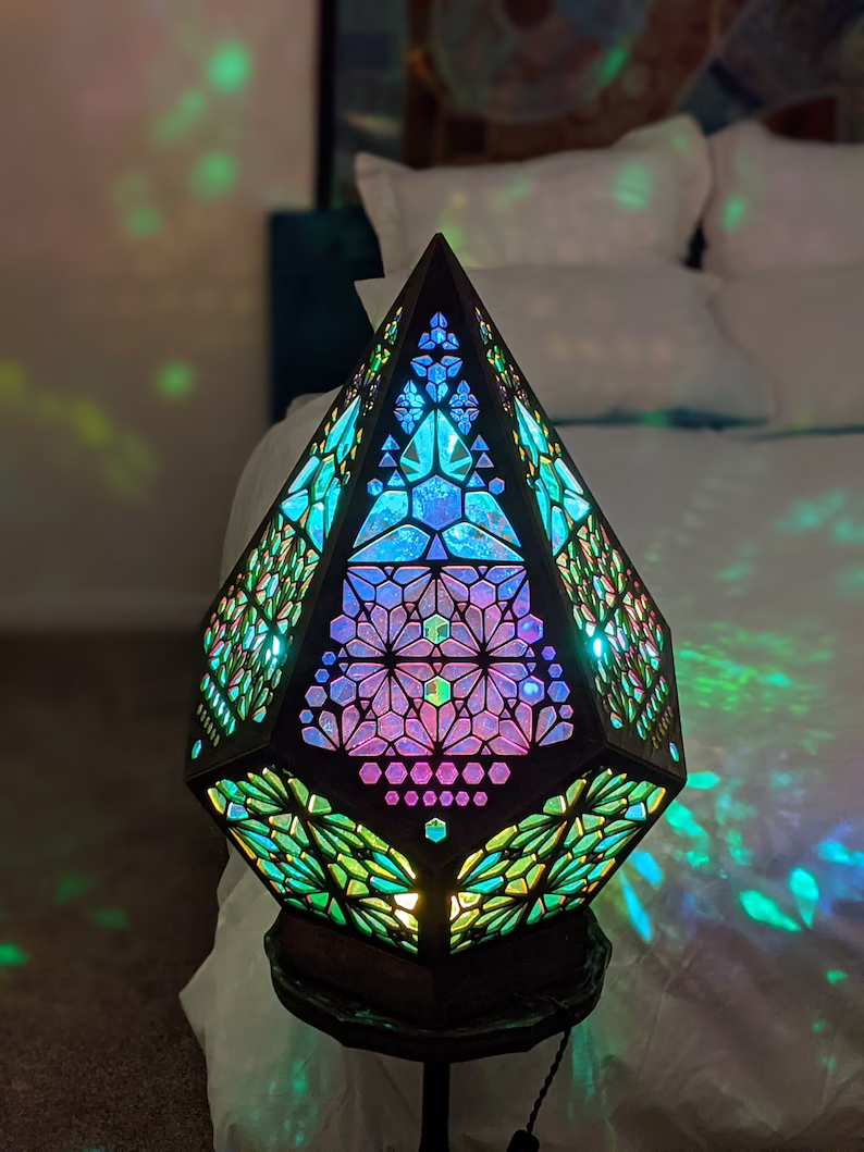 Boheemse lamp met diamantpatroon