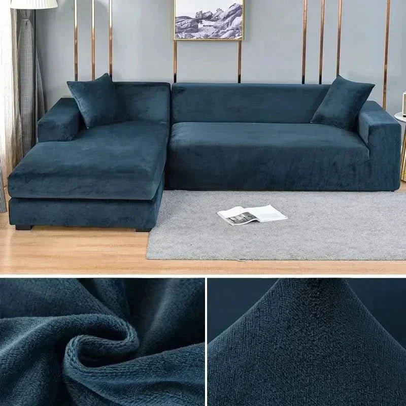 Elastische velours bankhoes met antislip