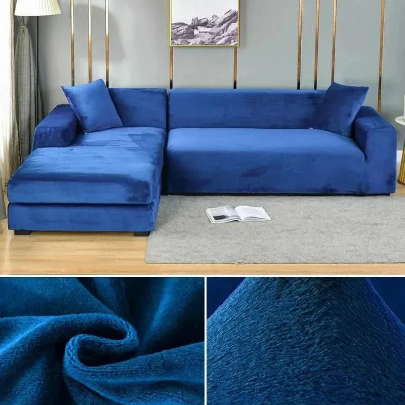 Elastische velours bankhoes met antislip