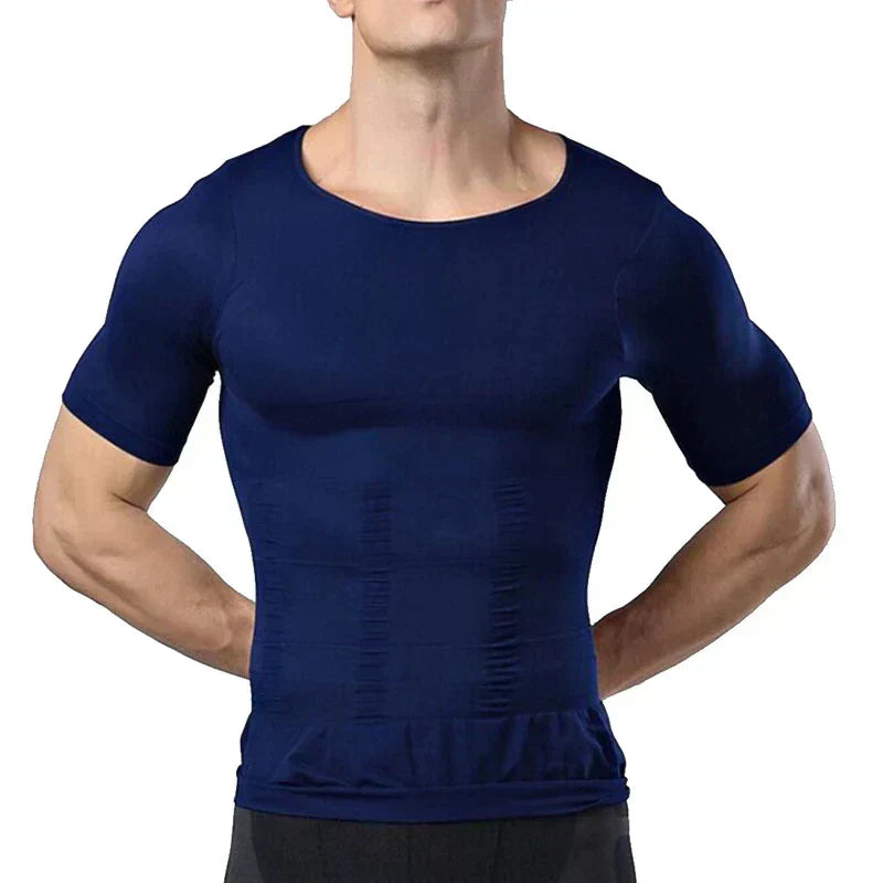 Compressie-fitness-T-shirt voor heren – ademende, elastische, figuurmodellerende sporttop