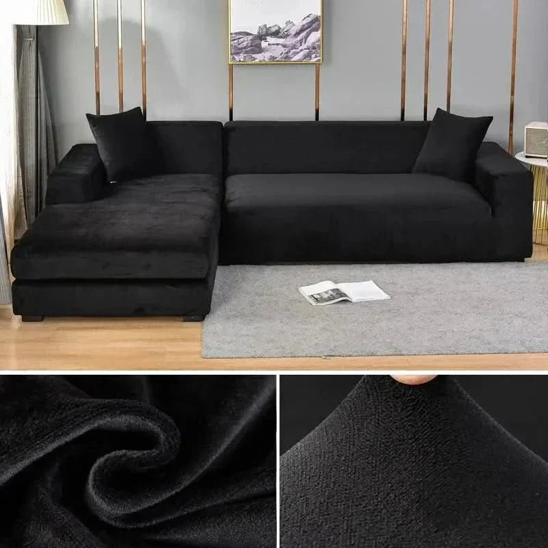 Elastische velours bankhoes met antislip