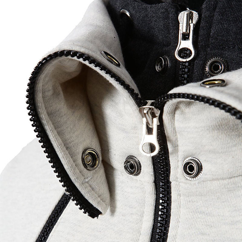 Timothy – Slim-fit Fleece sportjack met Rits en Capuchon Heren