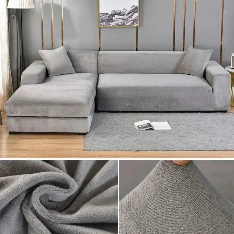 Elastische velours bankhoes met antislip