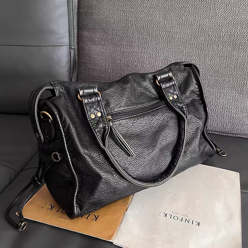 Élégance Zwart | Luxe Handtas van Echt Leer
