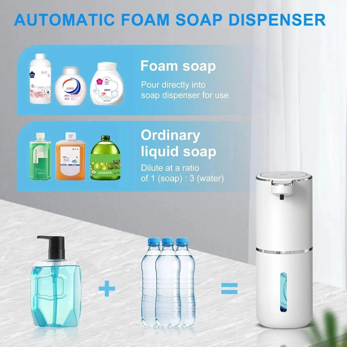 PureSoap Automatische Sensor Zeepdispenser | Hygiënisch en Handig voor Keuken Of Badkamer