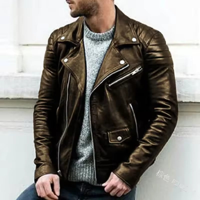 Leren biker jas voor heren