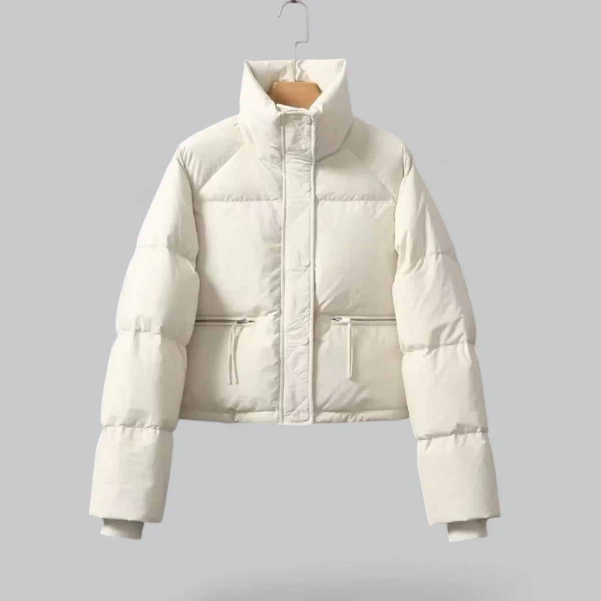 Comfortabel Puffer Korte Winterjas Met Openstaande Kraag Voor Dames - Rachel
