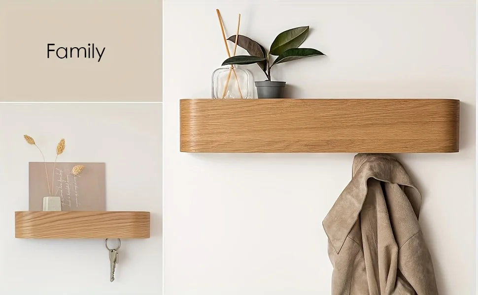 NordicHide Rack Wandkapstok met plank & verborgen haken