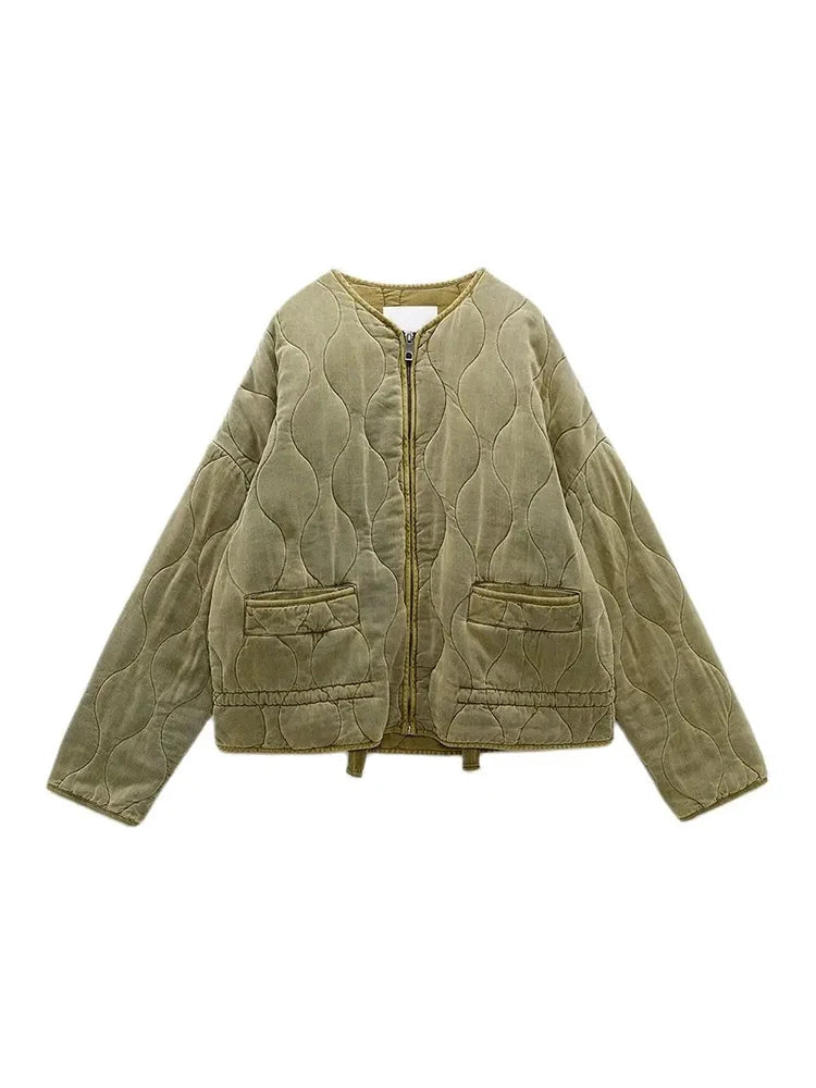 Sarah - oversized vintage Gewatteerde Dames Jas