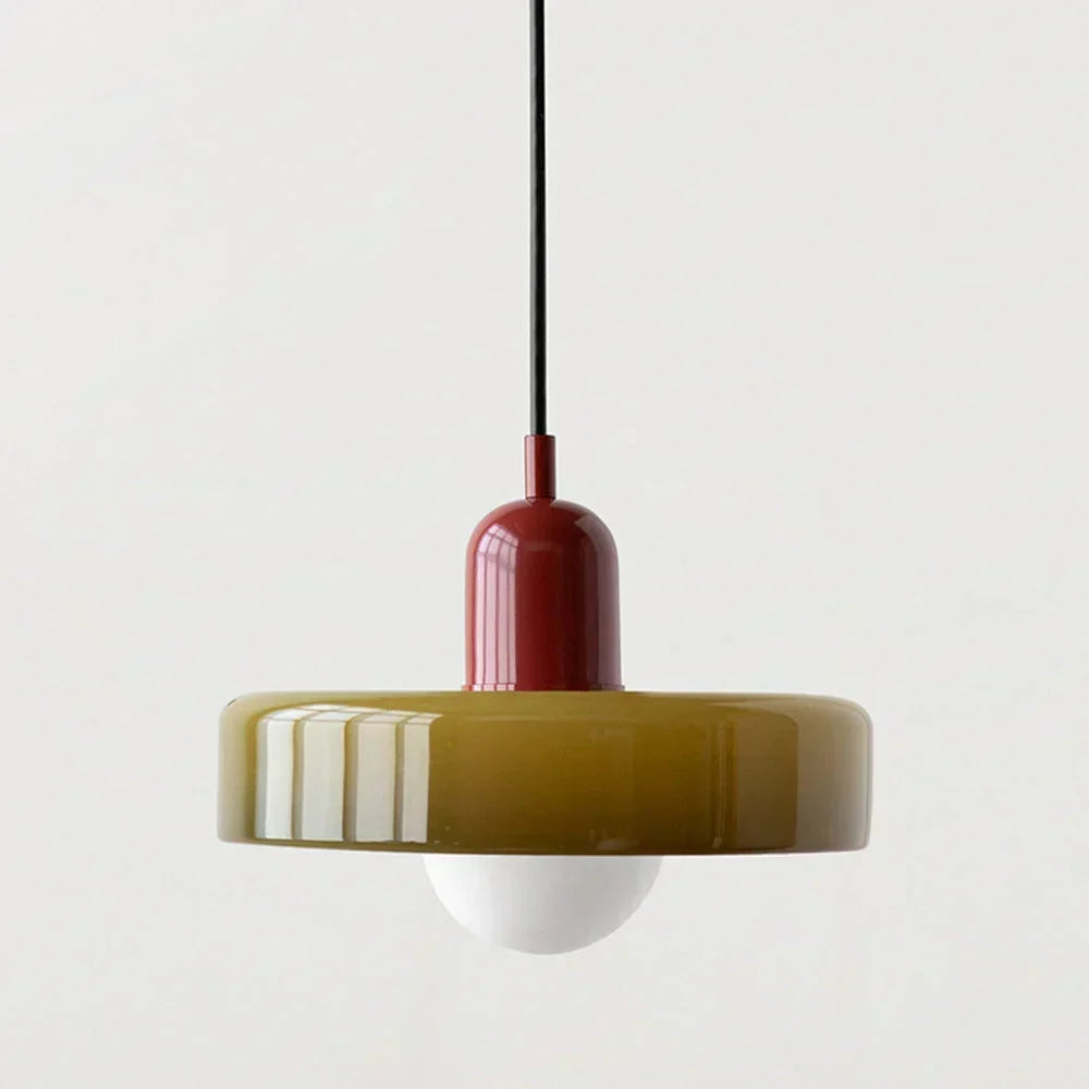 Bauhaus pendelleuchte van gekleurd glas
