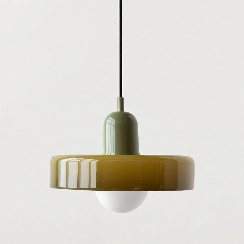 Bauhaus pendelleuchte van gekleurd glas