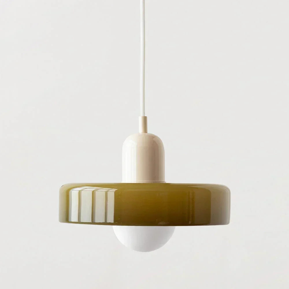 Bauhaus pendelleuchte van gekleurd glas