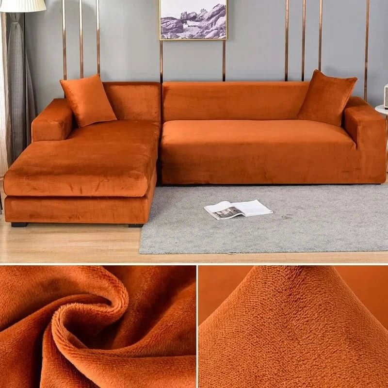 Elastische velours bankhoes met antislip