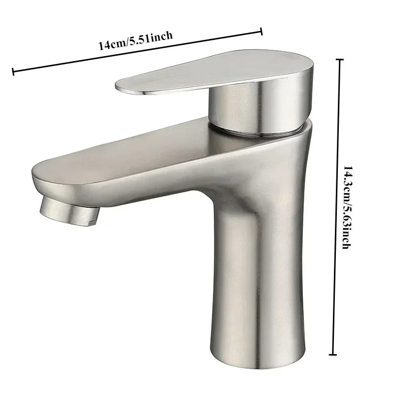 Roestvrijstalen wastafelkraan met eenhendelmengkraan – Modern design voor badkamer & wastafel