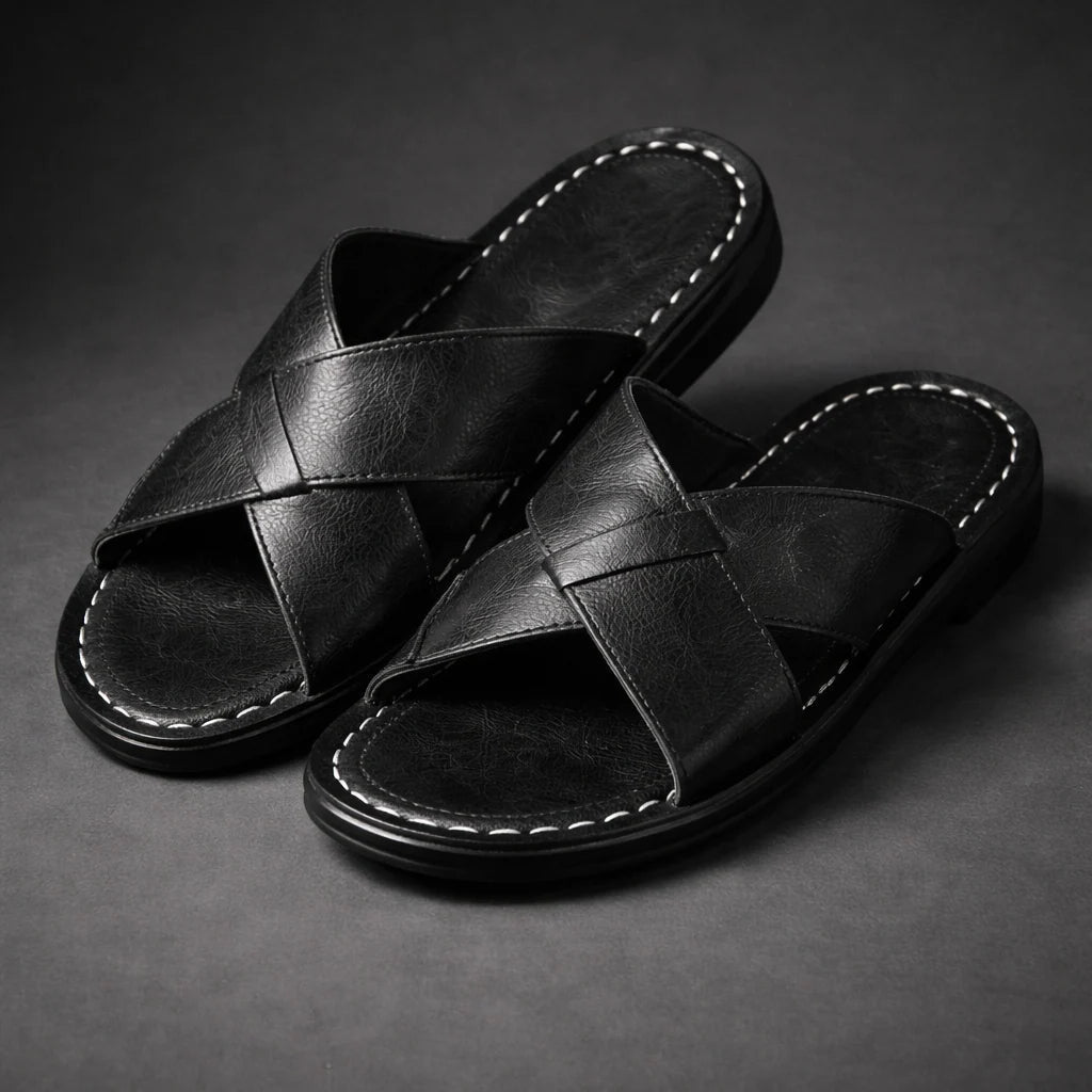 Herensandalen | Gekruiste bandjes & comfortabel instappen