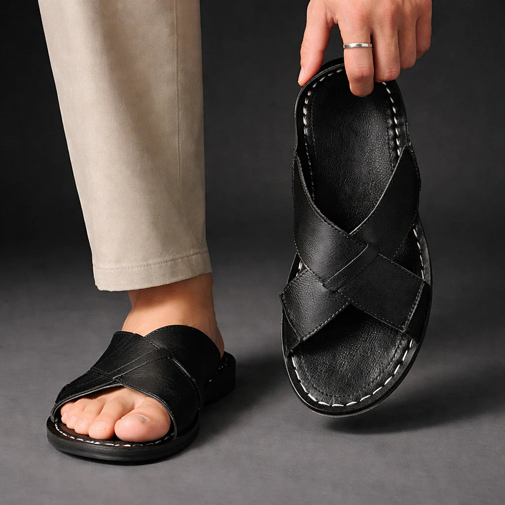 Herensandalen | Gekruiste bandjes & comfortabel instappen