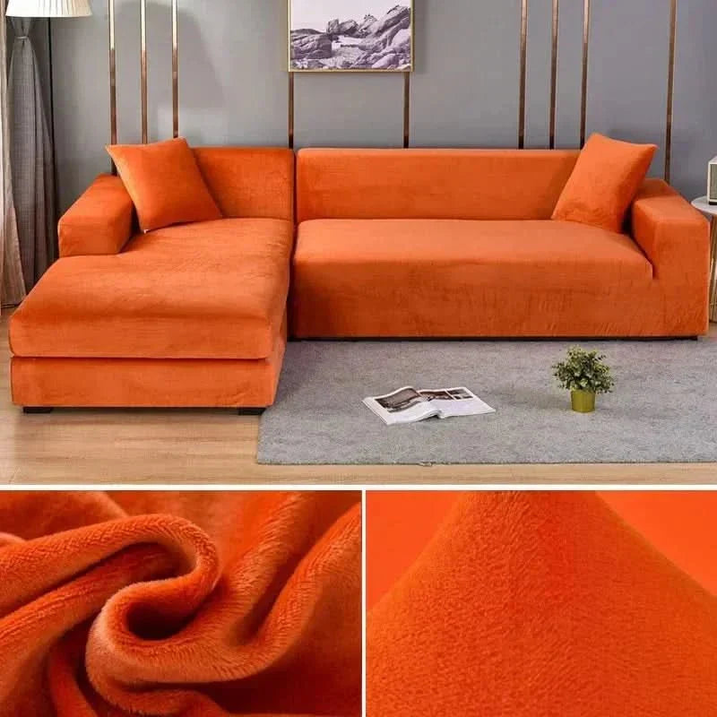 Elastische velours bankhoes met antislip