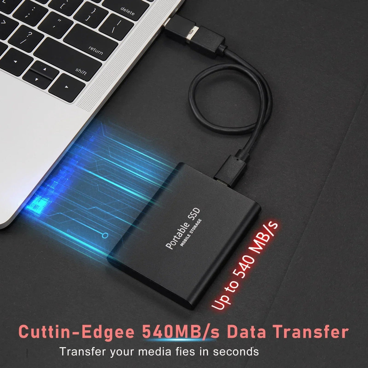 TechMaster - Snelle Mini Externe SSD voor Laptop en PC - Compatibel met Apple en Microsoft