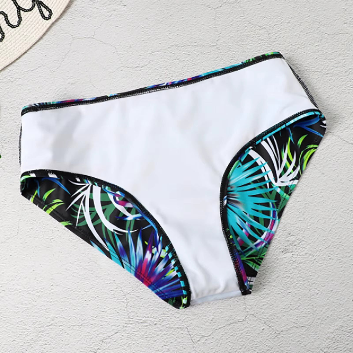 Bikini met Hoge Taille en Bladprint Dames