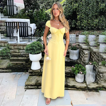Romantische Maxi Jurk met Pofmouwen