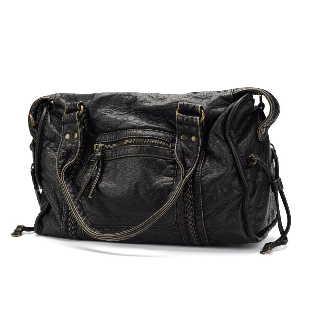 Élégance Zwart | Luxe Handtas van Echt Leer