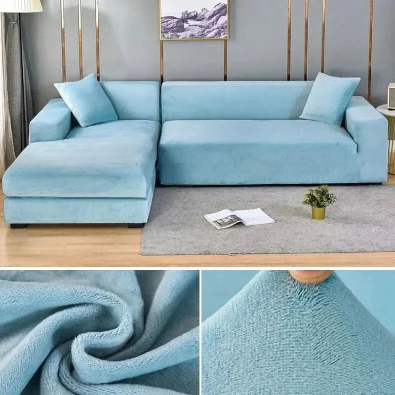 Elastische velours bankhoes met antislip