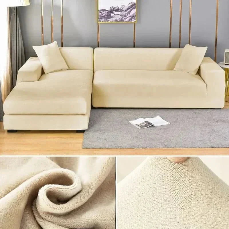 Elastische velours bankhoes met antislip