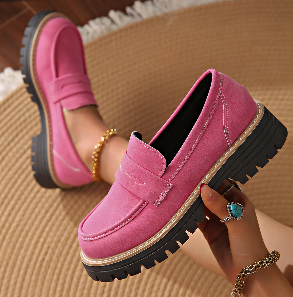 Orthopedische comfortloafers met gevoerde plateauzool