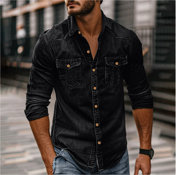 Heren Denim Shirt met Vintage Look