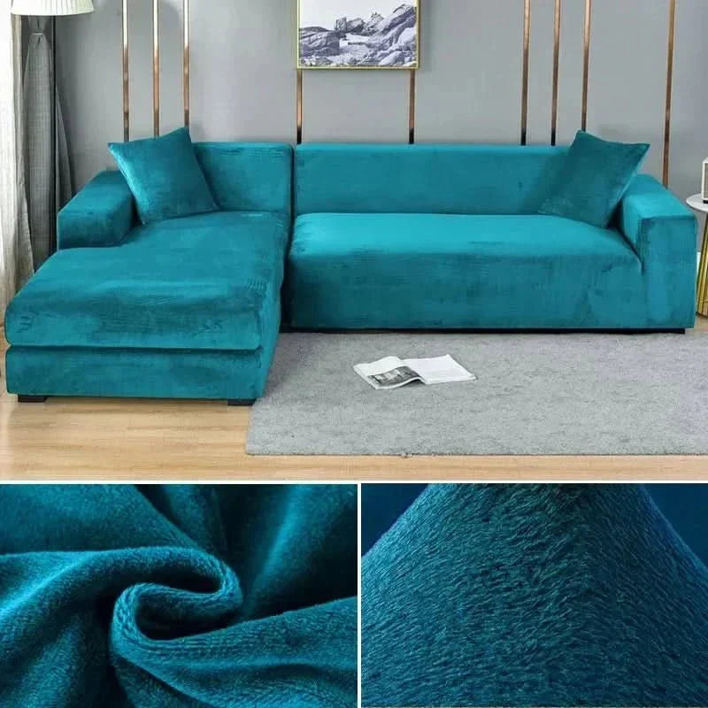 Elastische velours bankhoes met antislip