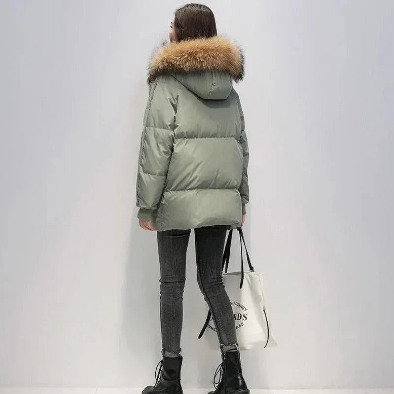 Comfortabel Dames Winterjas Met Imitatiebont - Ami