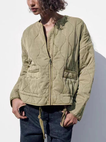 Sarah - oversized vintage Gewatteerde Dames Jas