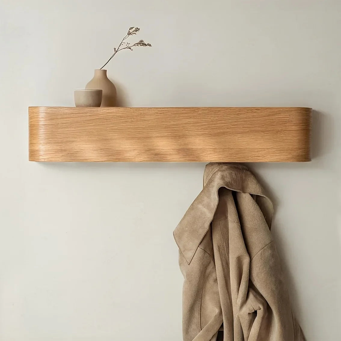 NordicHide Rack Wandkapstok met plank & verborgen haken