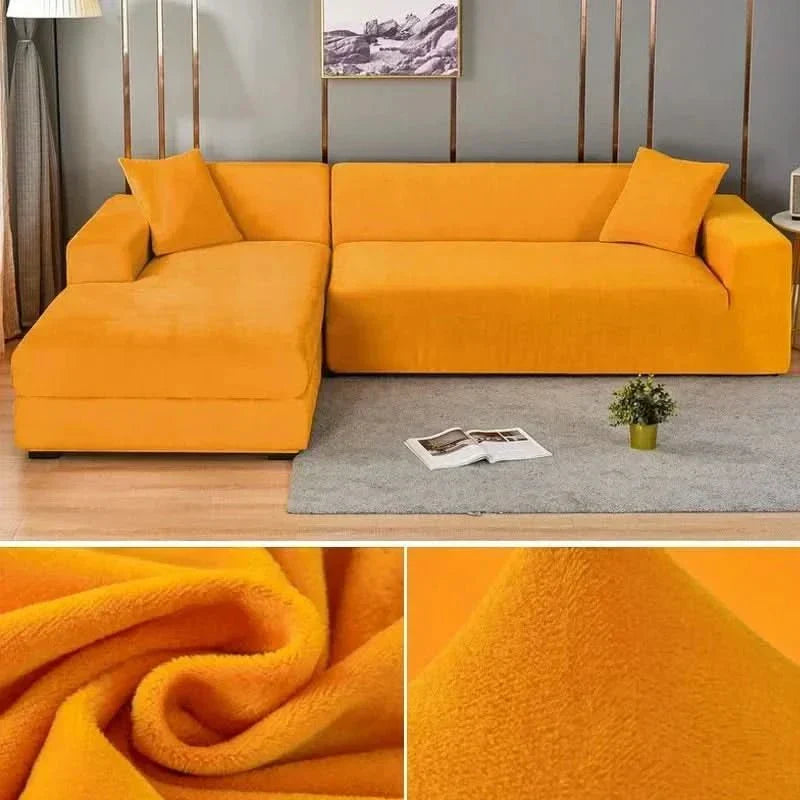 Elastische velours bankhoes met antislip