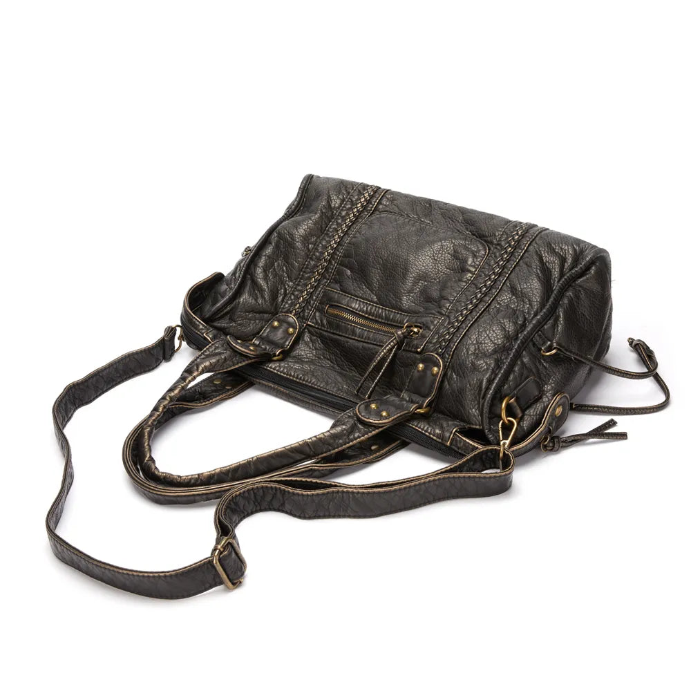 Élégance Zwart | Luxe Handtas van Echt Leer