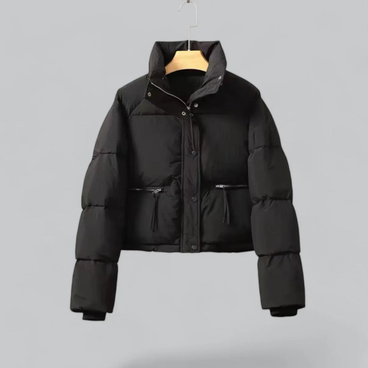 Comfortabel Puffer Korte Winterjas Met Openstaande Kraag Voor Dames - Rachel