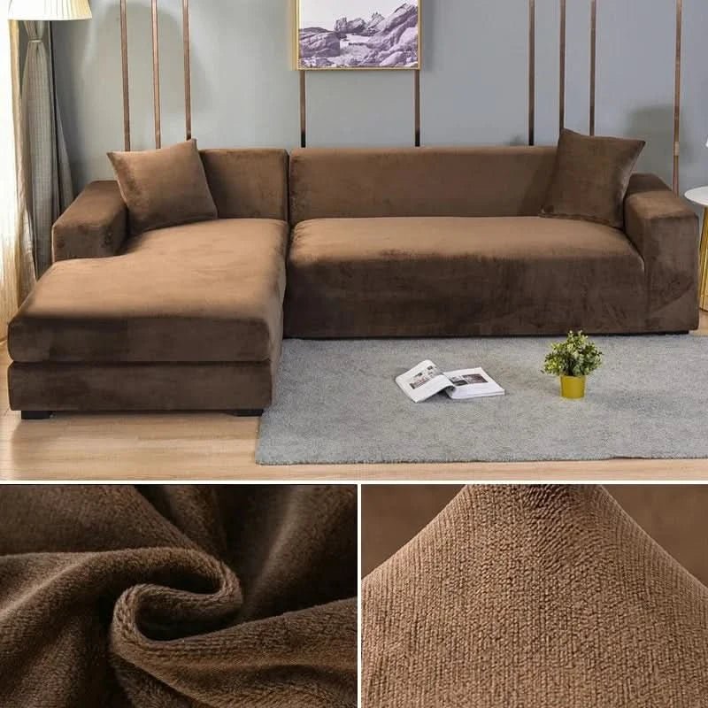 Elastische velours bankhoes met antislip