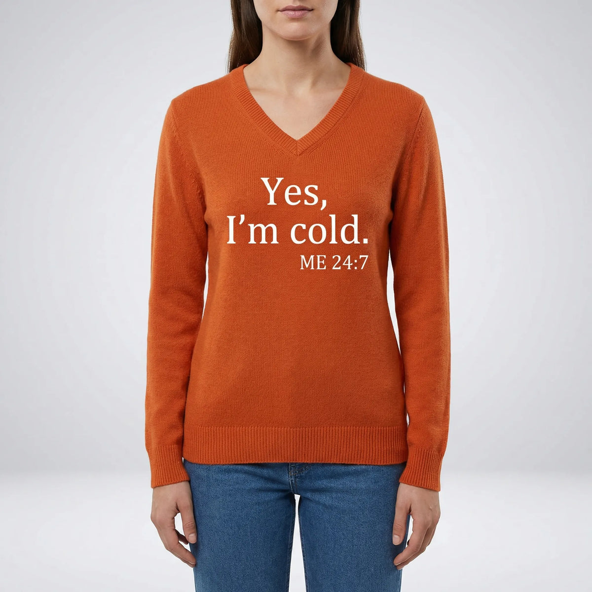 SnugvelleOversized V-Neck Slogan Jumper