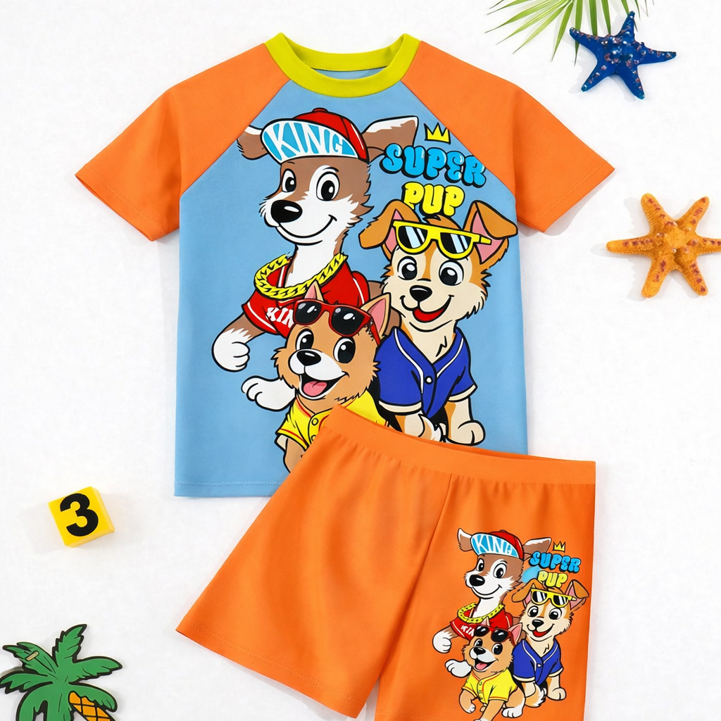 Zwemset met T-Shirt en Shorts voor Jonge Jongens