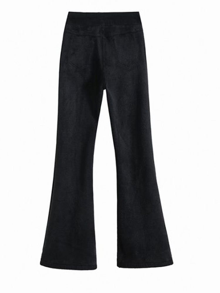 Trendy Denim Broek Met Fluweel Gevoerde Binnenkant Voor Dames - Vaquerois
