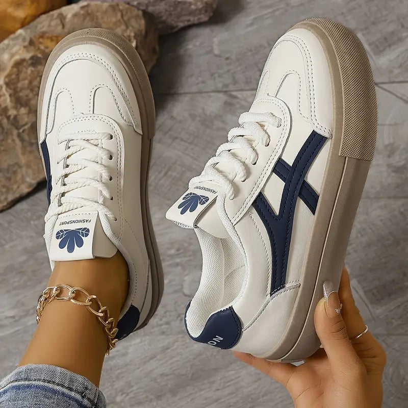 Dames Sneakers met Kleurblokken en Sportieve Look