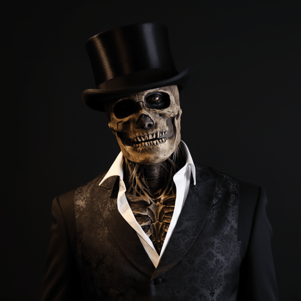 Unisex skeletmasker met hoed voor Halloween