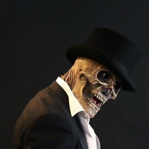 Unisex skeletmasker met hoed voor Halloween