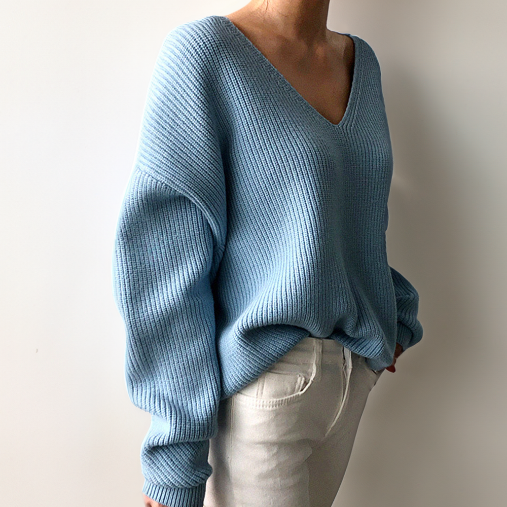 Amber - oversized Geribbelde Trui Voor Dames