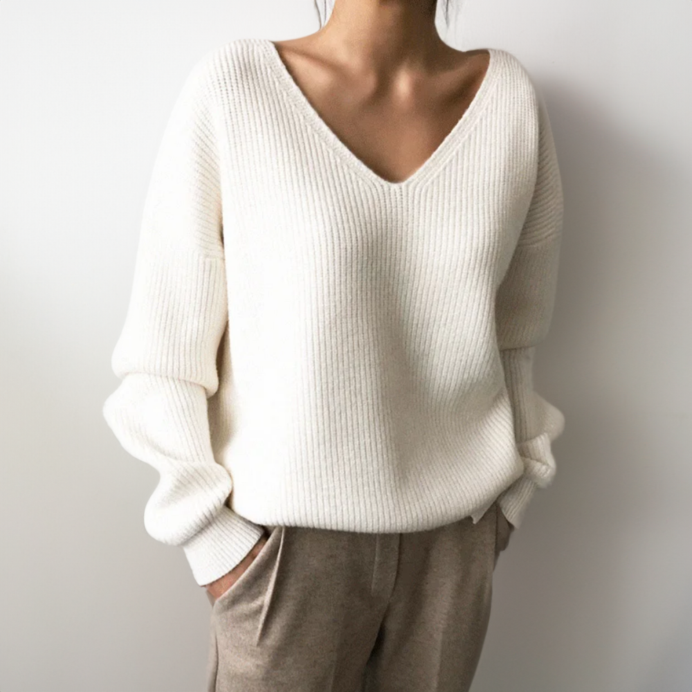 Amber - oversized Geribbelde Trui Voor Dames